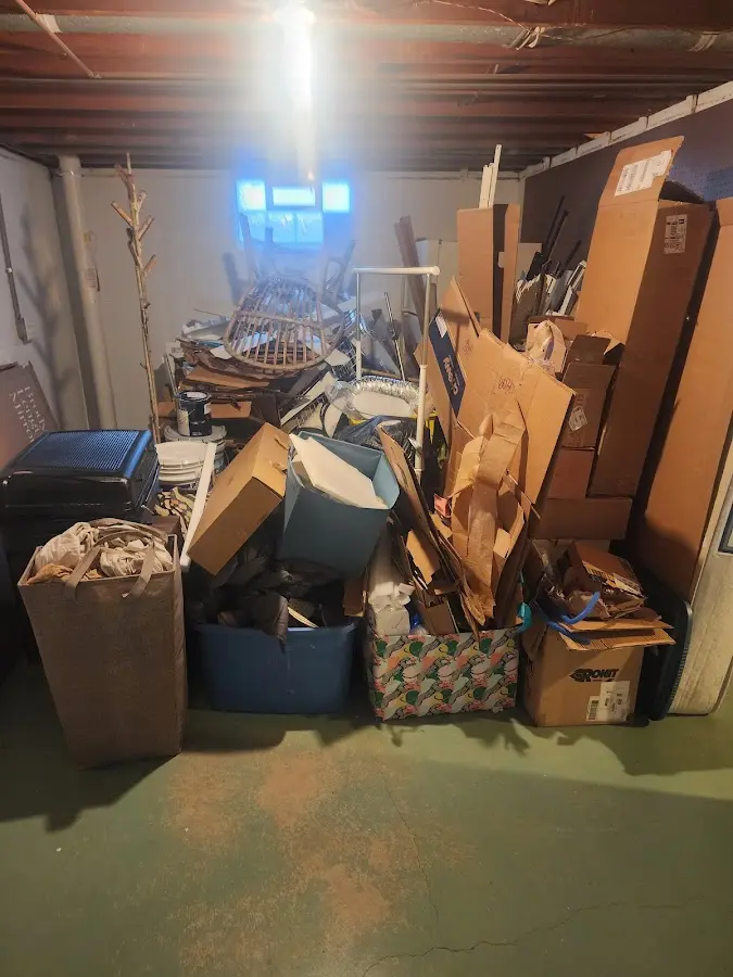 Roll-off dumpster container at job site for 4 Yard Dumpster Rental in Sanger